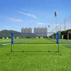 Badmintonnet - Tennisnet - einstellbar - inkl. Rahmen und Tasche - blau