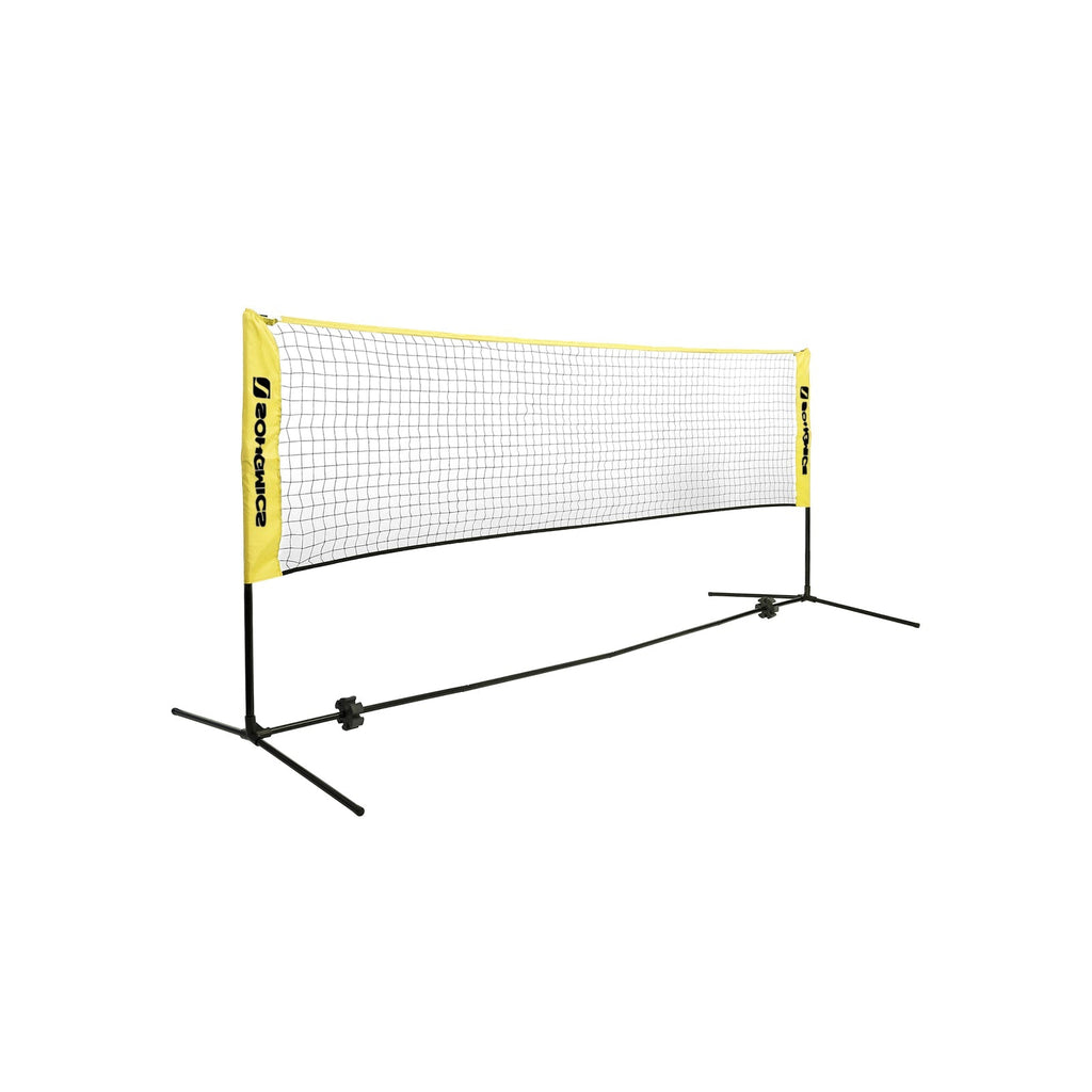Badmintonnet - einstellbares Tennisnetz - einschließlich Standard- und Trägertasche - Gelb/Schwarz