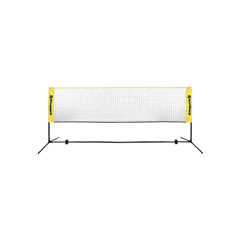 Badmintonnet - einstellbares Tennisnetz - einschließlich Standard- und Trägertasche - Gelb/Schwarz