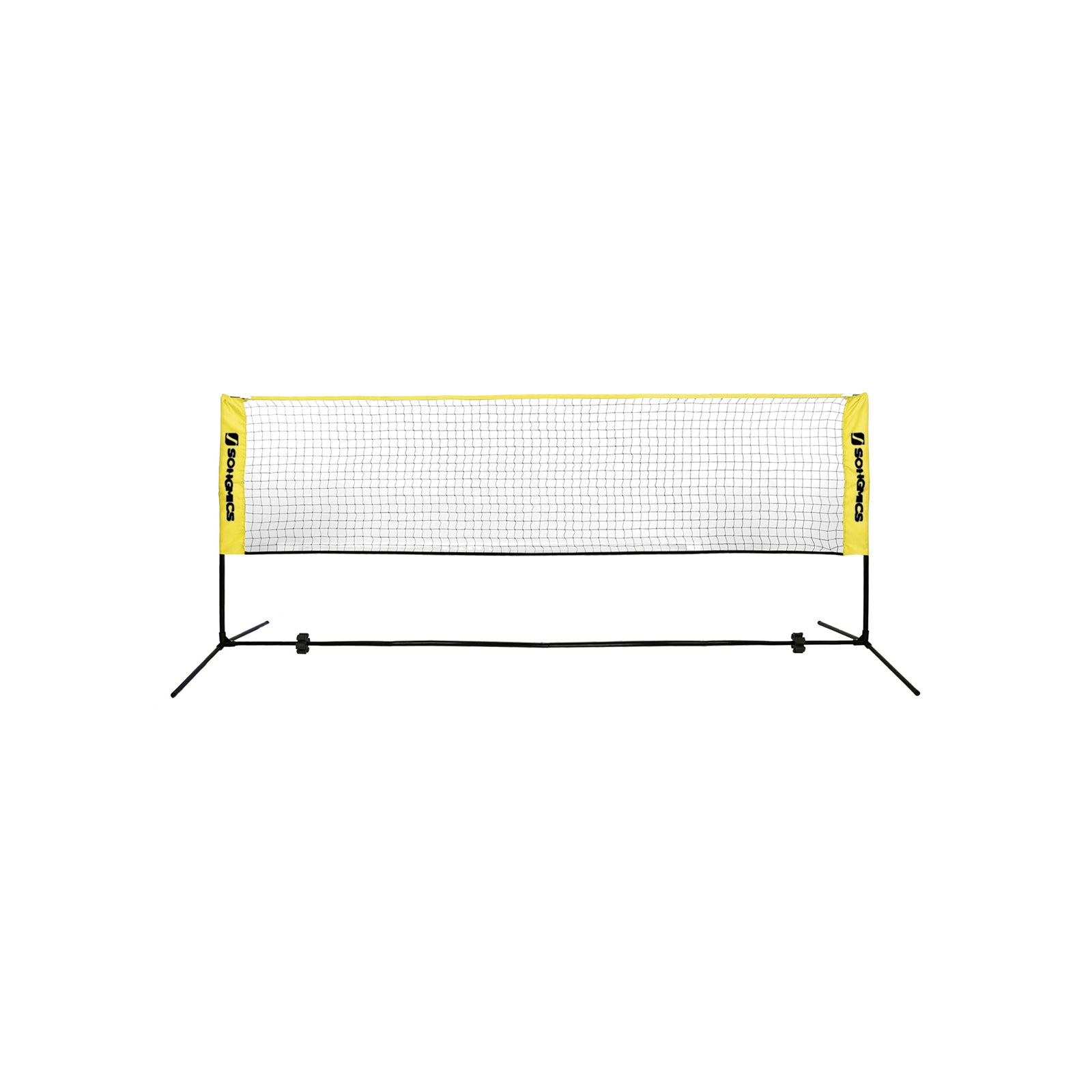 Badmintonnet - einstellbares Tennisnetz - einschließlich Standard- und Trägertasche - Gelb/Schwarz