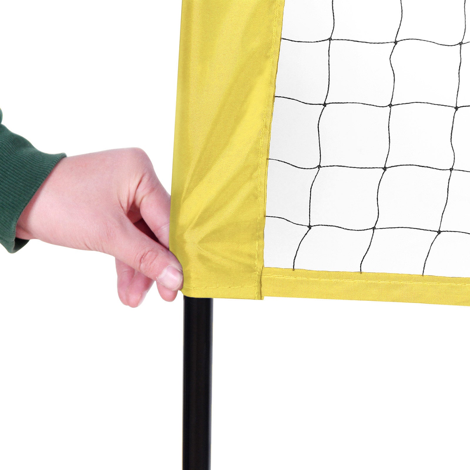 Badmintonnet - einstellbares Tennisnetz - einschließlich Standard- und Trägertasche - Gelb/Schwarz