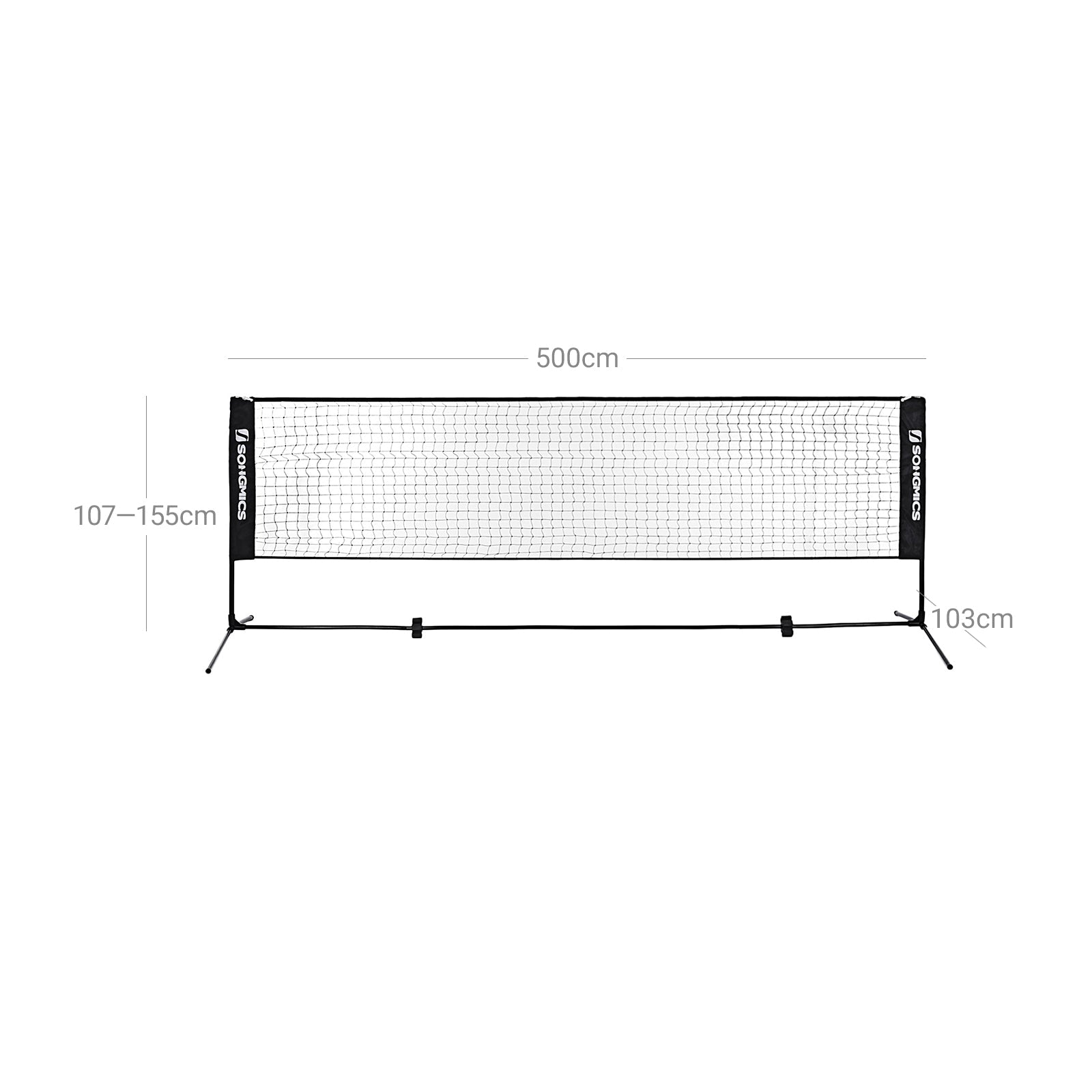 Badmintonnet - Fußballnetzwerk - Tennis -Set - Black - Universal Sportnet
