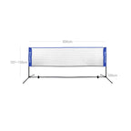 Badmintonnet - Verstellbares Tennisnetz mit Eisenrahmen und Tasche - Blau