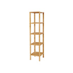 Badezimmerregal - Bambus - 5 Stockwerke - 33 x 33 x 146 cm - schmal