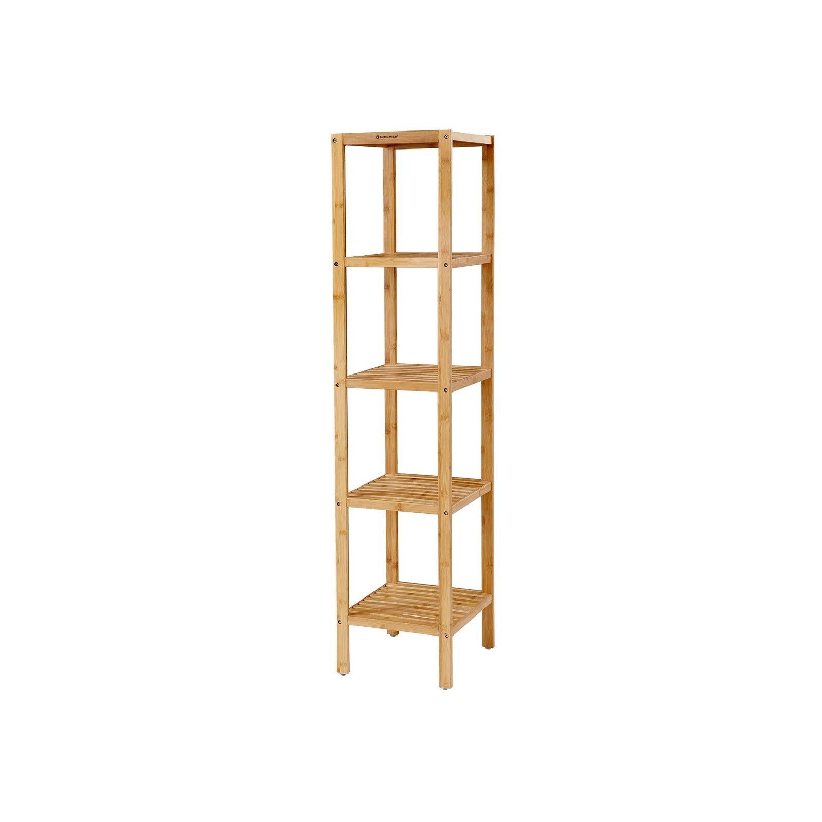 Badezimmerregal - Bambus - 5 Stockwerke - 33 x 33 x 146 cm - schmal