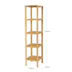 Badezimmerregal - Bambus - 5 Stockwerke - 33 x 33 x 146 cm - schmal