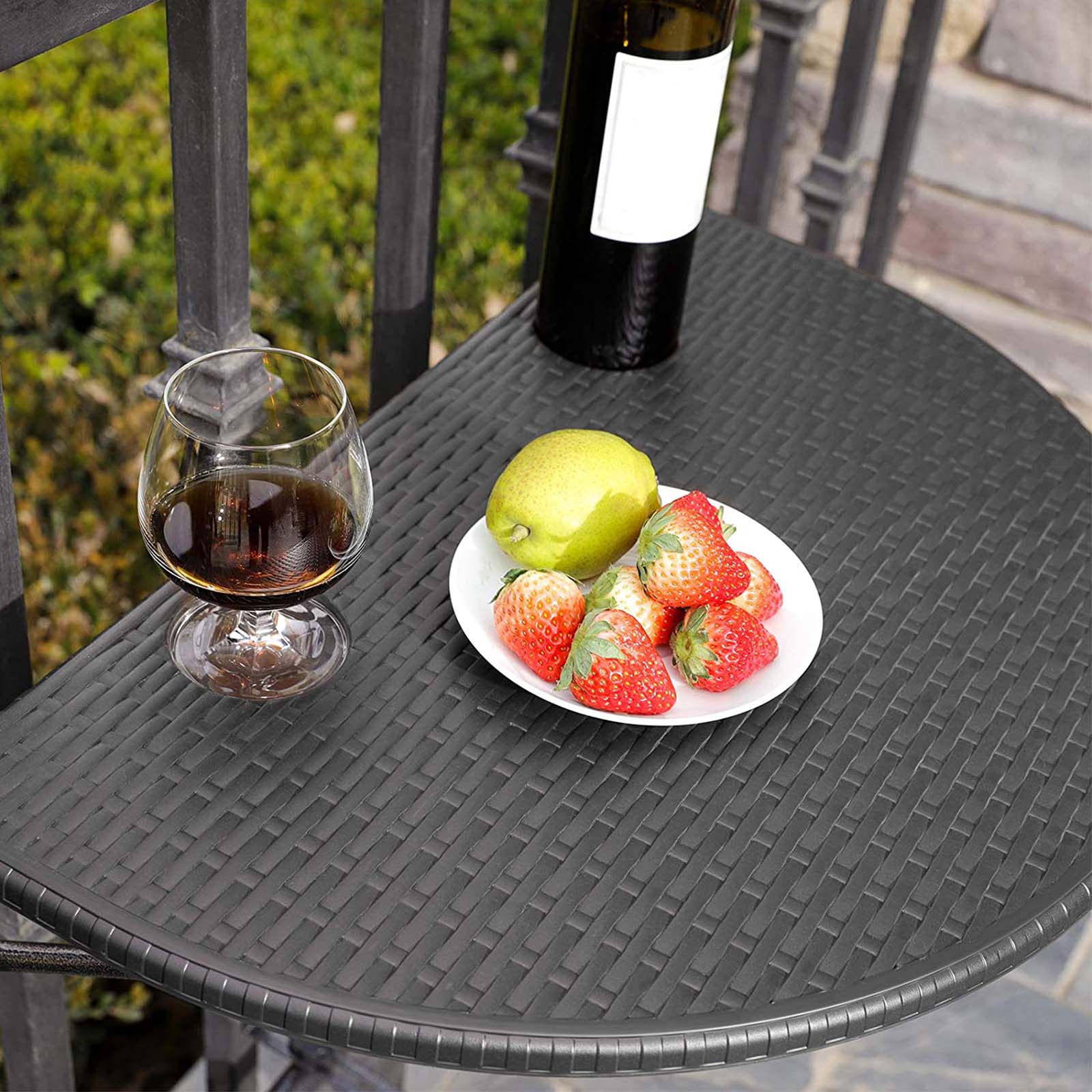 Balkon Hangtisch - Polyrotaner - Schwarz