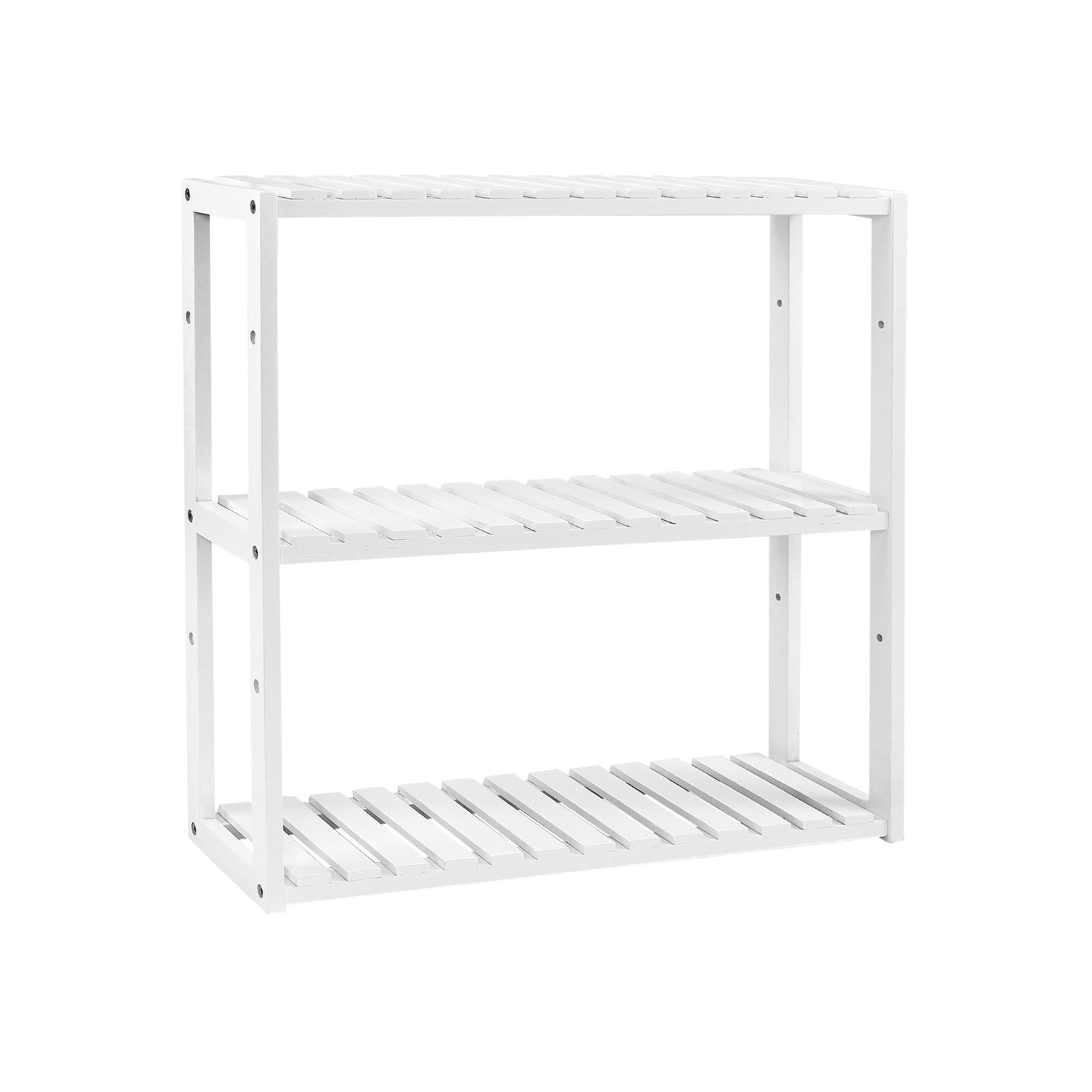 Badezimmerregal - Plant Rack - Bambus - 3 verstellbare Regale - Weiß