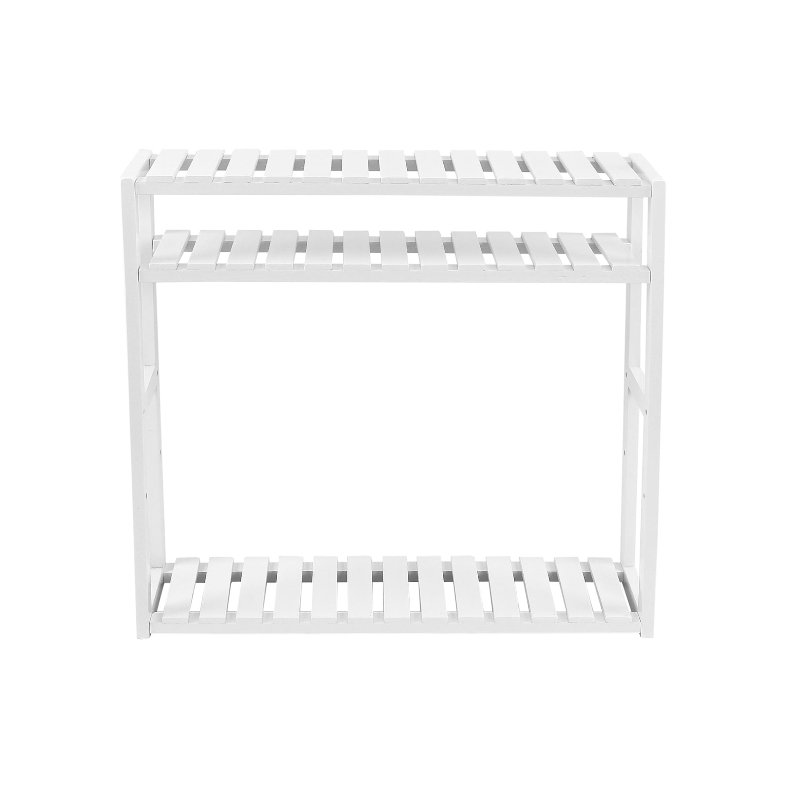 Badezimmerregal - Plant Rack - Bambus - 3 verstellbare Regale - Weiß