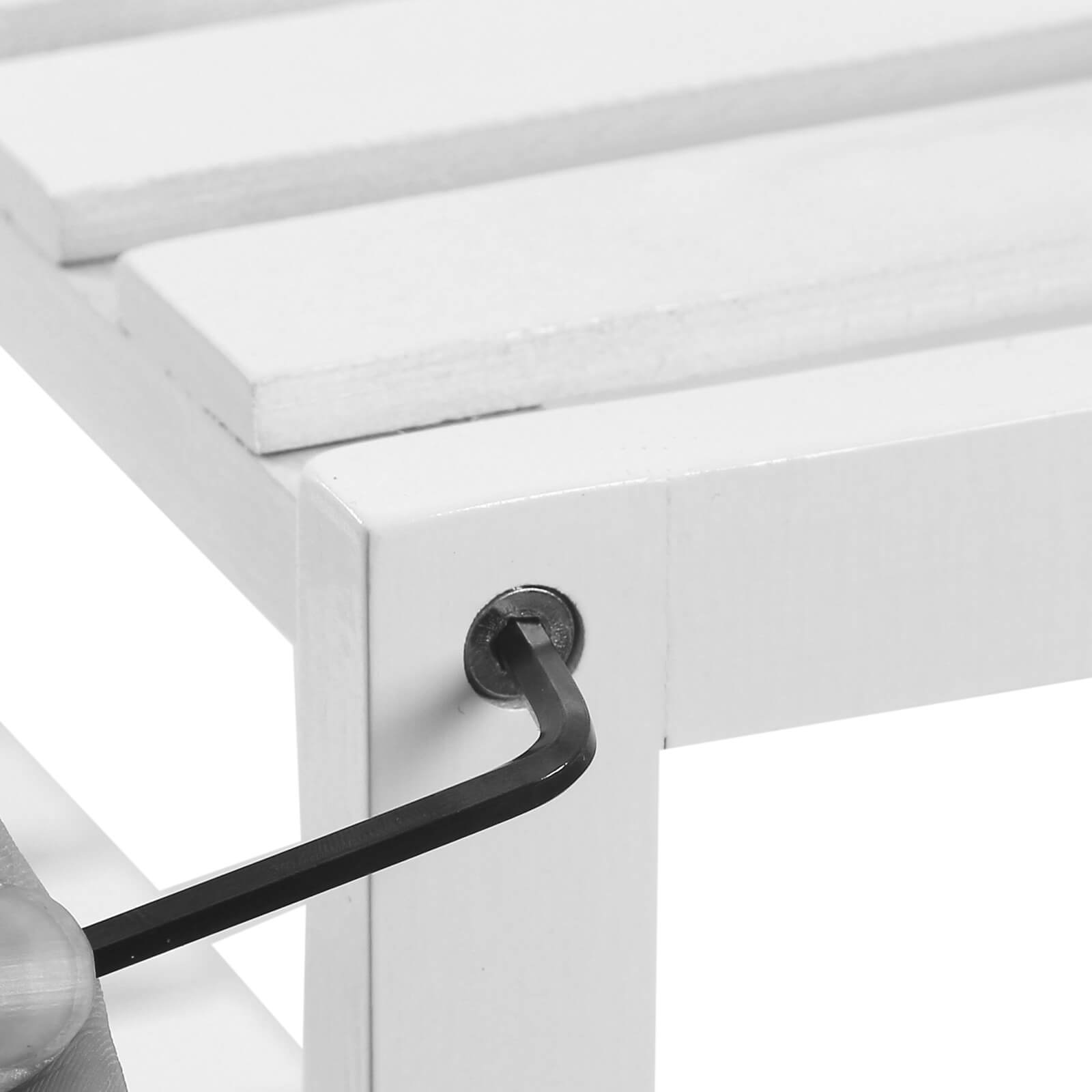 Badezimmerregal - Plant Rack - Bambus - 3 verstellbare Regale - Weiß