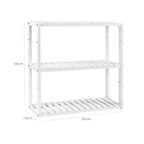 Badezimmerregal - Plant Rack - Bambus - 3 verstellbare Regale - Weiß