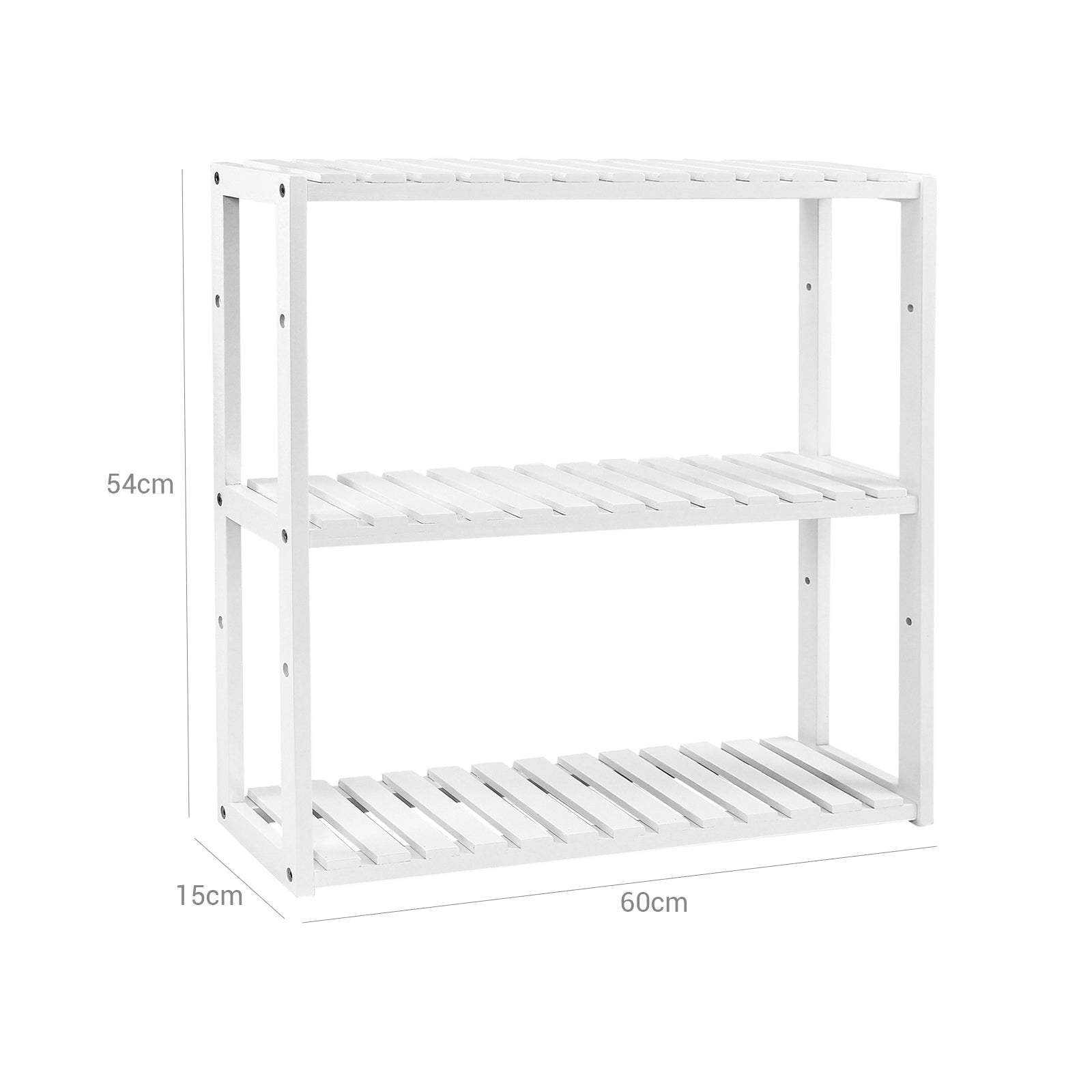 Badezimmerregal - Plant Rack - Bambus - 3 verstellbare Regale - Weiß