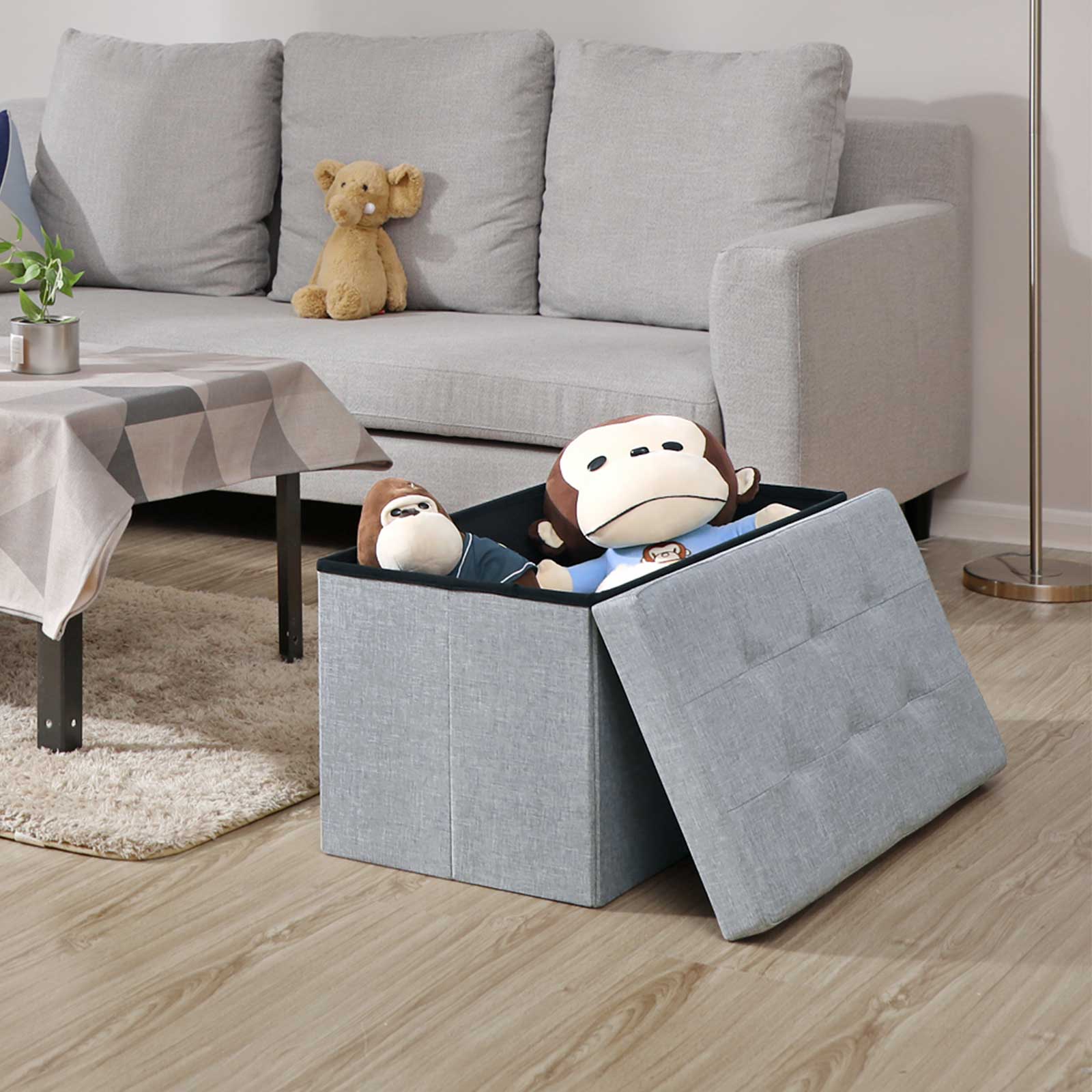 Sofa - 80 l - faltbar - 300 kg - 76 x 38 x 38 cm - hellgrau