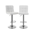 Barhocker - 2 -Set von 2 - mit Rückenlehne - gesteppter Sitz - Weiß