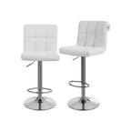 Barhocker - 2 -Set von 2 - mit Rückenlehne - gesteppter Sitz - Weiß
