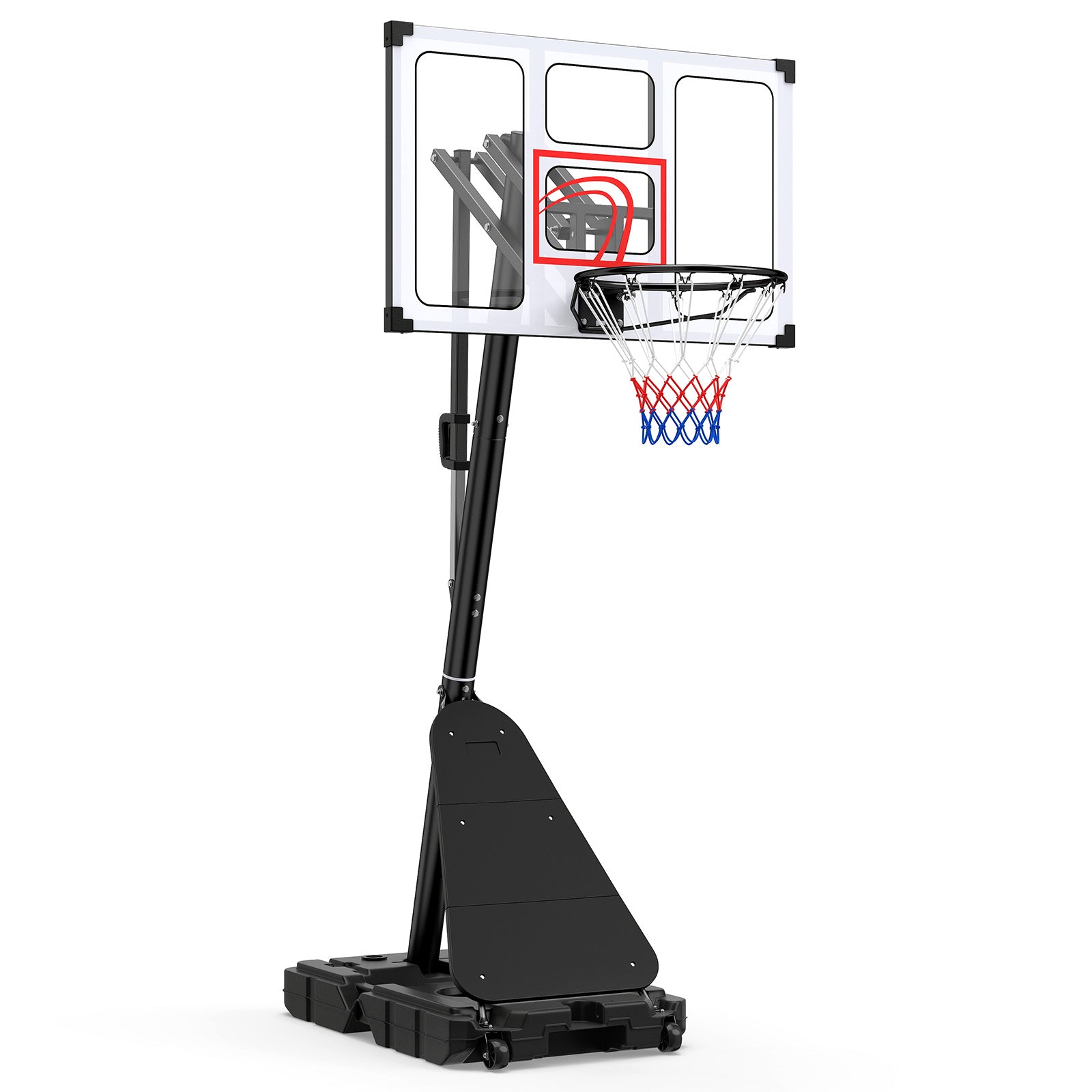 Basketkorg – med hjul, 150‑305 cm höjdjusterbar basketställare PC‑bakplatta