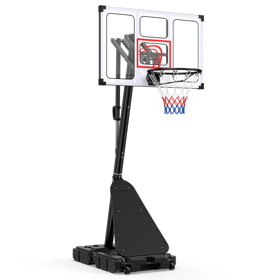 Basketkorg – med hjul, 150‑305 cm höjdjusterbar basketställare PC‑bakplatta