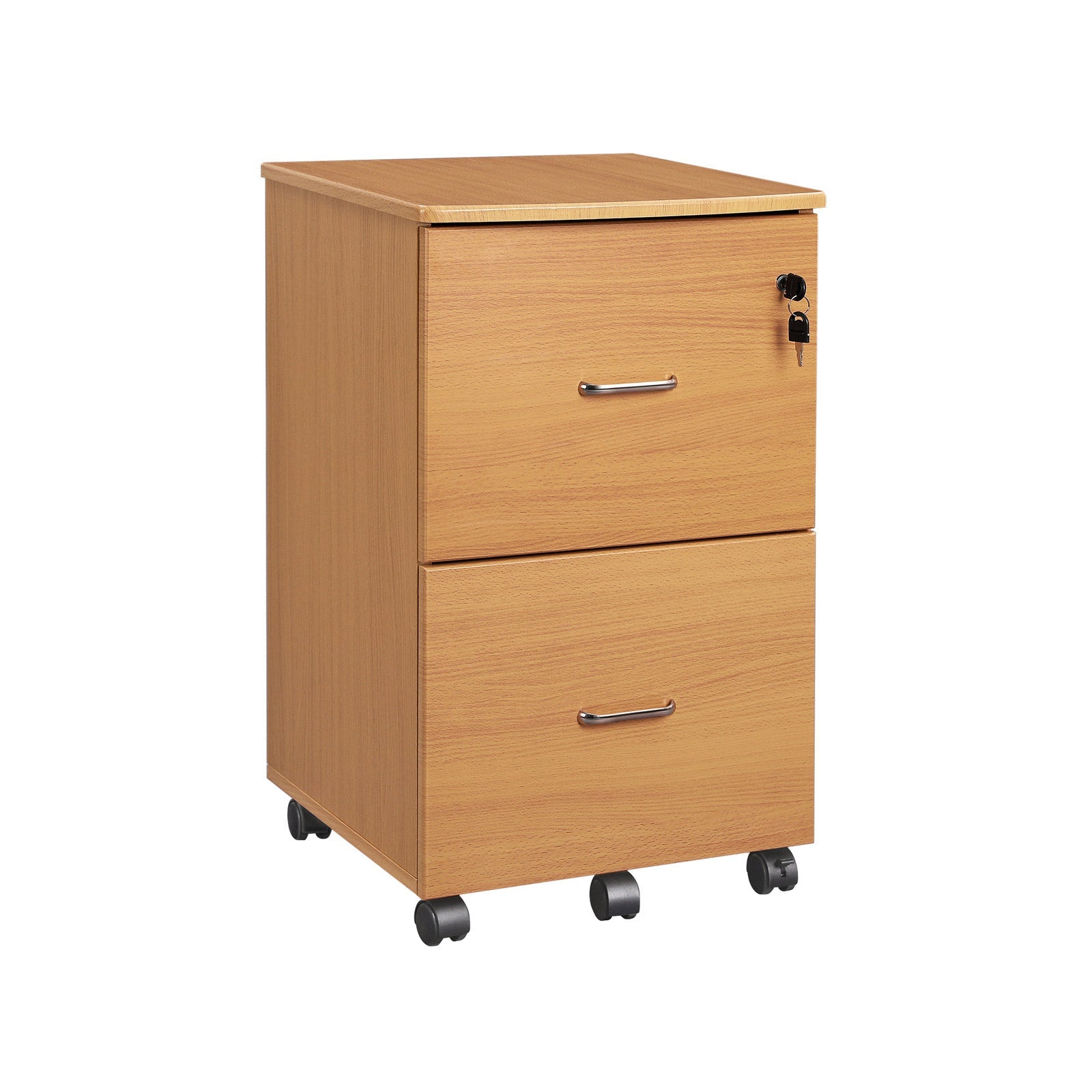 Ladeblok - Rollbehälter mit 2 Schubladen - Büroschrank mit Schloss - Schwarz