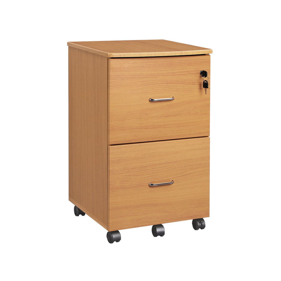 Ladeblok - Rollbehälter mit 2 Schubladen - Büroschrank mit Schloss - Schwarz