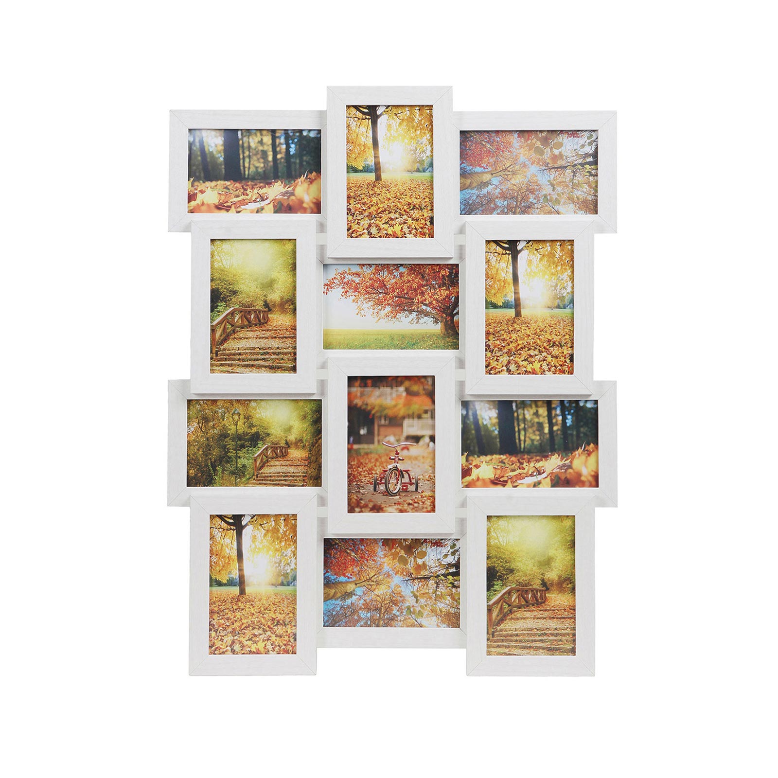 Fotorahmen - Collage - für 12 Fotos - Weiß