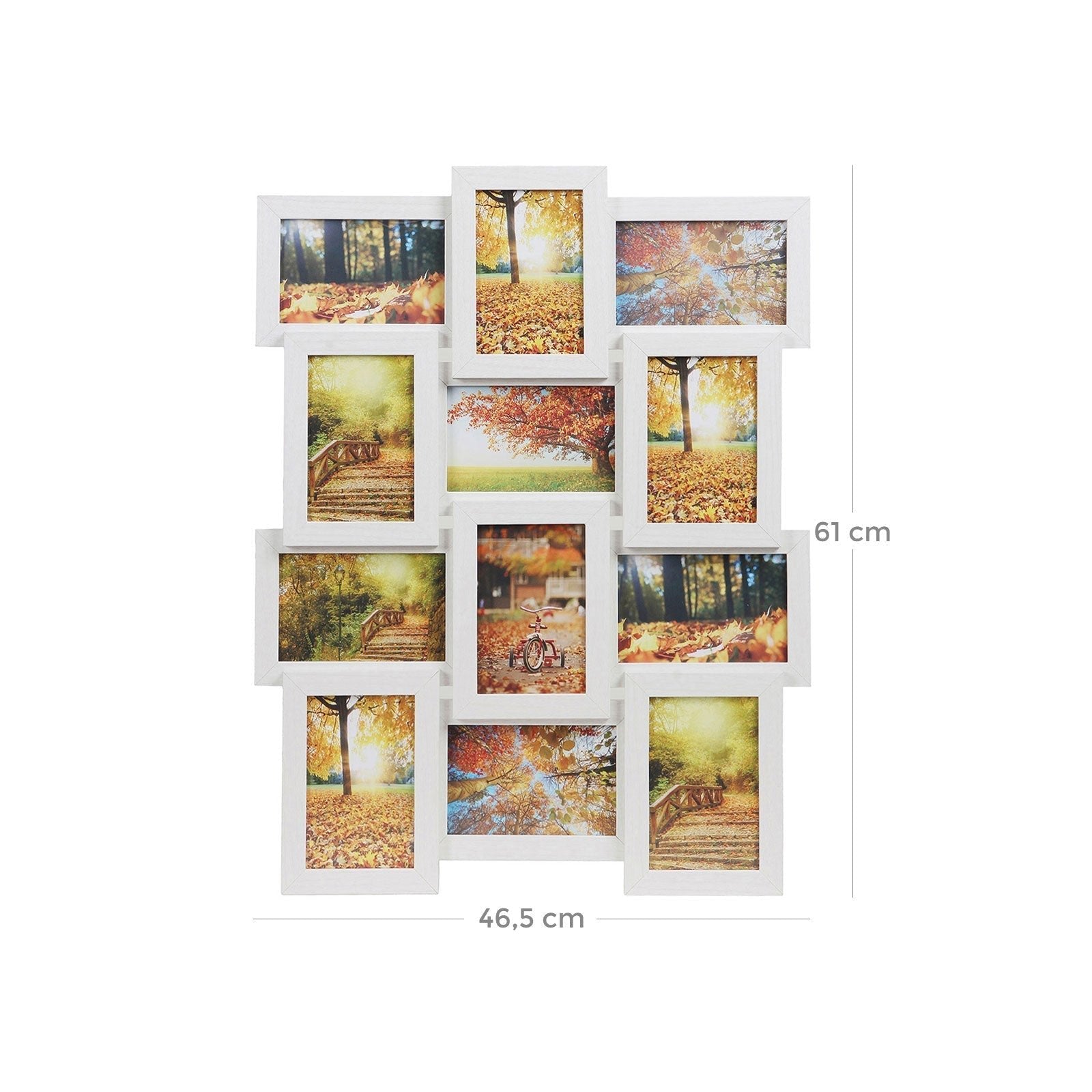 Fotorahmen - Collage - für 12 Fotos - Weiß