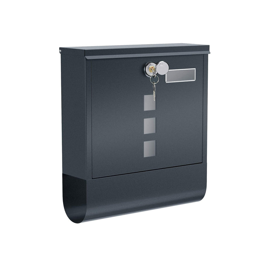 Mailbox - Wall Letterbox mit Schloss - an der Wand - Schwarz