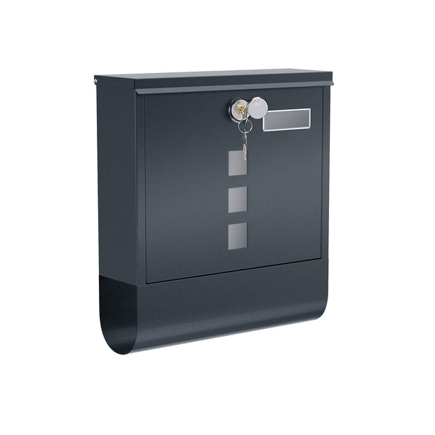 Mailbox - Wall Letterbox mit Schloss - an der Wand - Schwarz