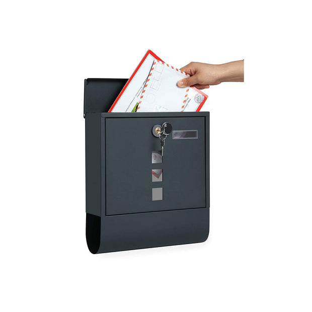 Mailbox - Wall Letterbox mit Schloss - an der Wand - Schwarz
