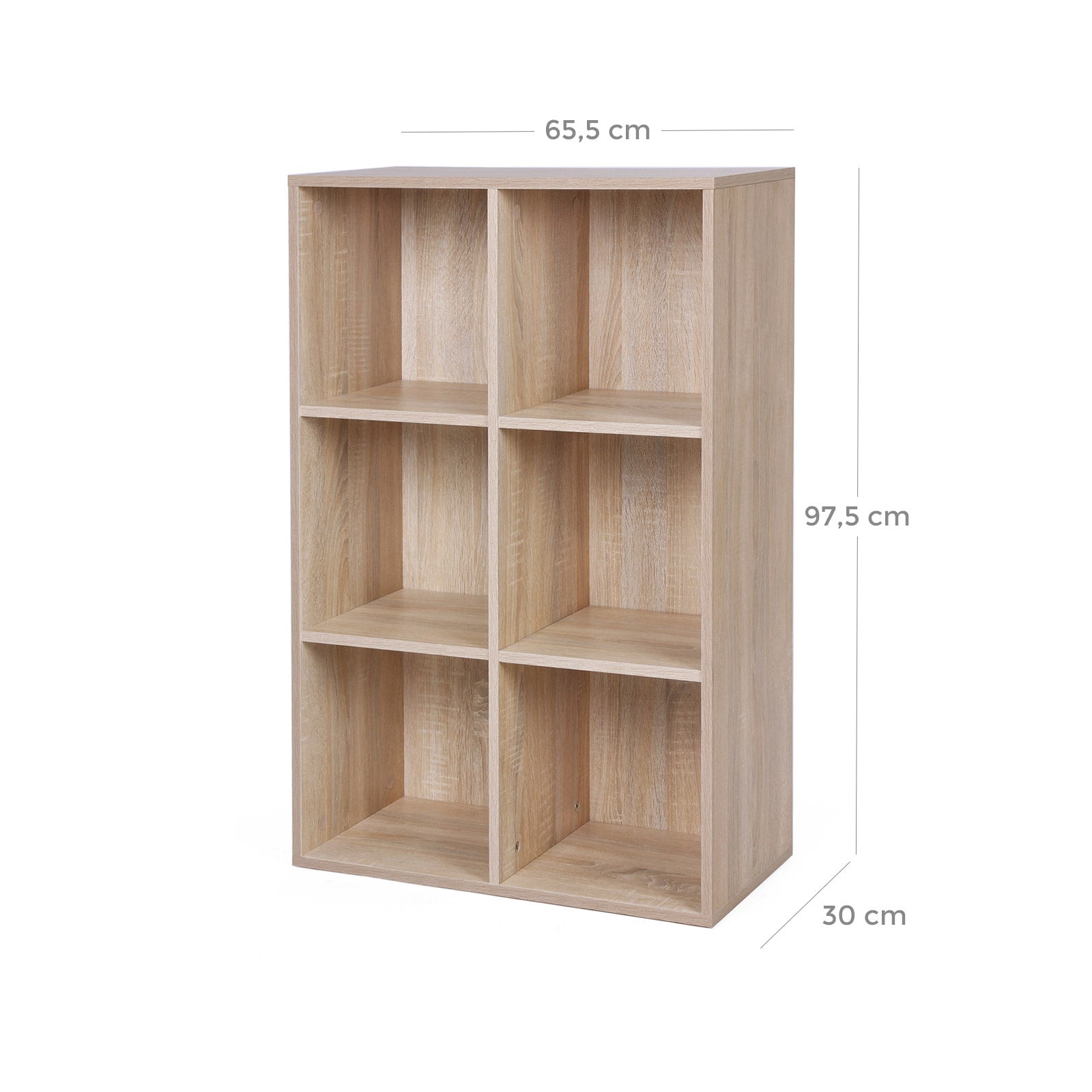 Bücherregal - 6 Fächer - Wohnzimmerschrank - Holz - Brown