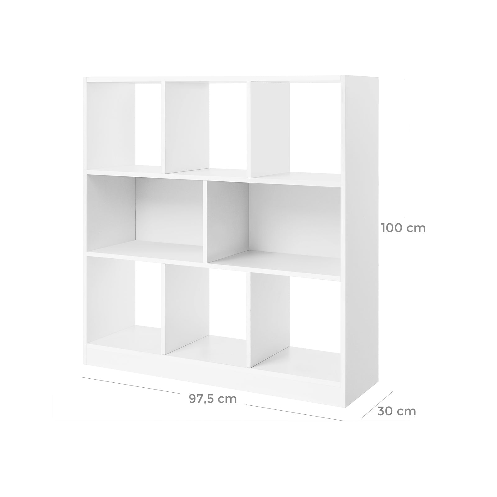 Bücherregal - Kubus Board - offene Fächer - Wohnzimmerschrank - Weiß