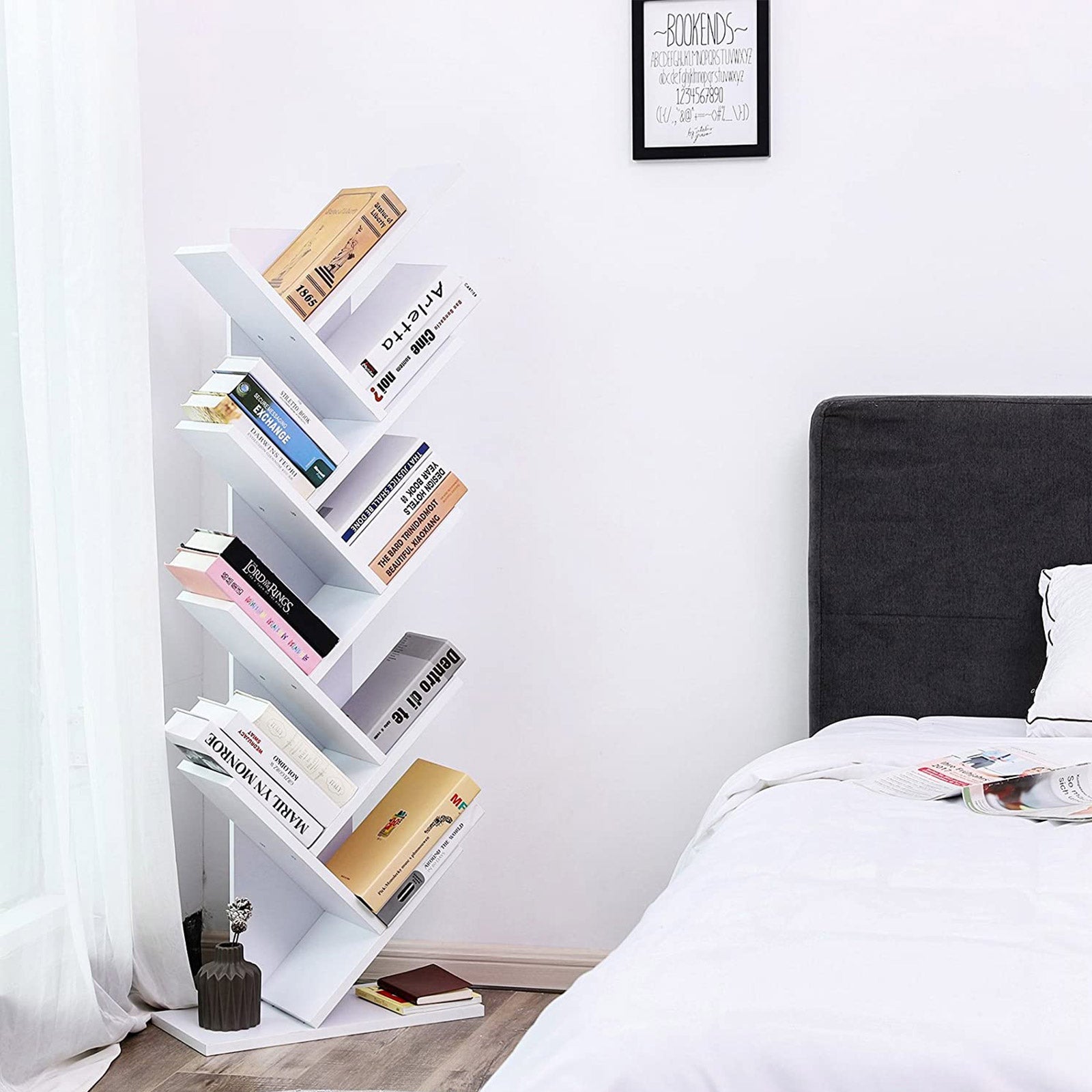 Bücherregal - Stehschrank - 8 Level - Weiß