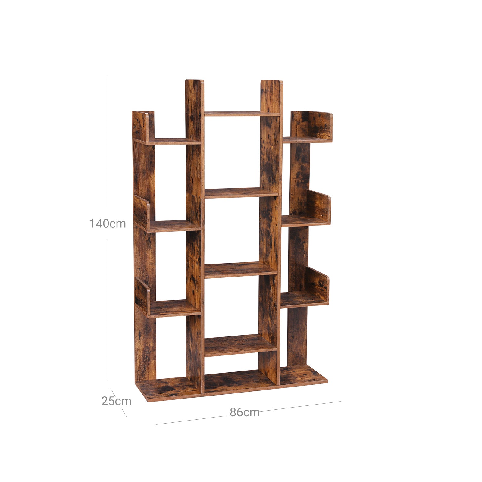 Bücherregal - Baum -Shaped -Bücherregal - Vintage Brown
