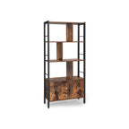 Bücherregal - Wohnzimmerschrank - Lagerschrank - Stehstange - Vintage Brown/Schwarz