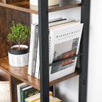 Bücherregal - Wohnzimmerschrank - Lagerschrank - Stehstange - Vintage Brown/Schwarz