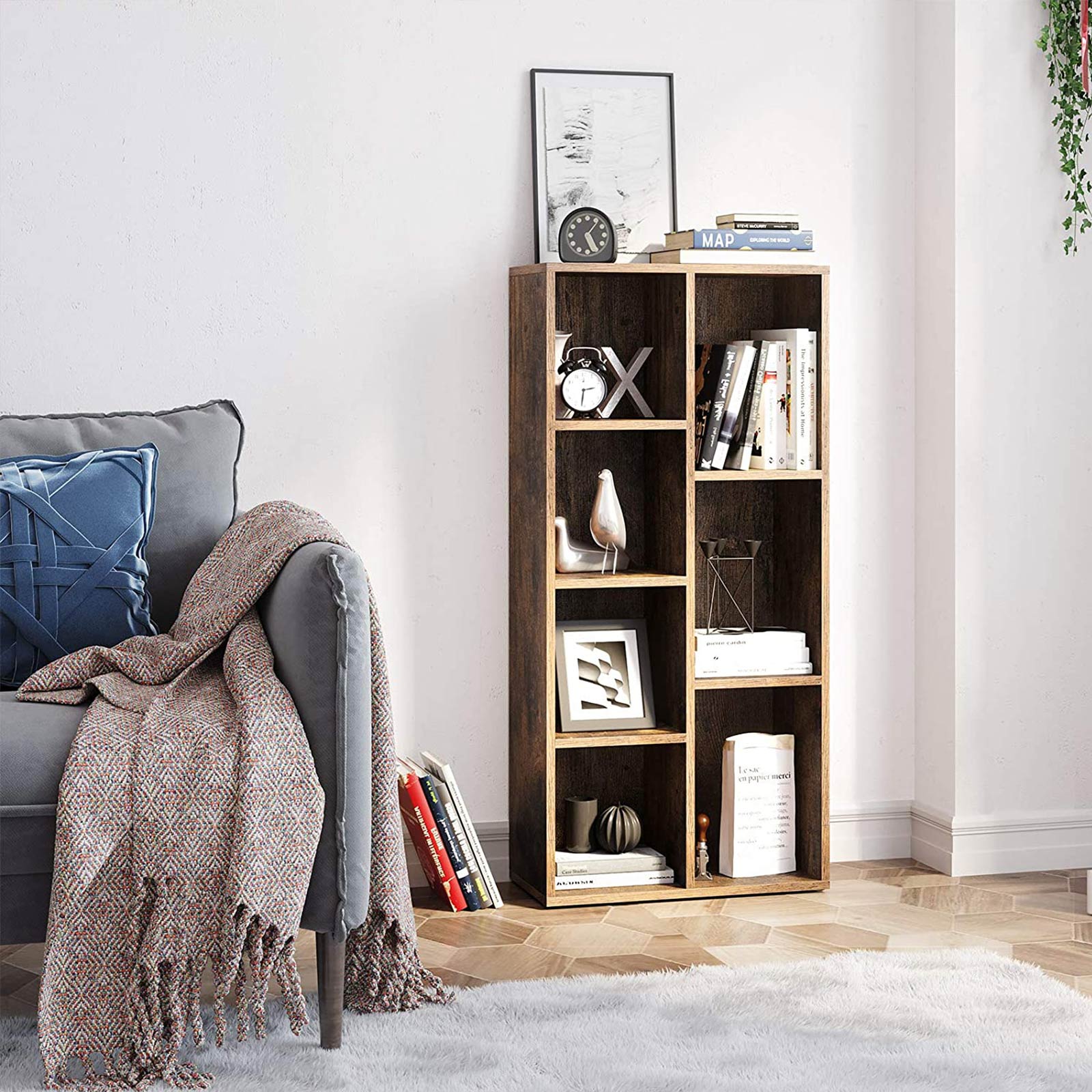Bücherregal - stehend Plankenkast - Wohnzimmerschrank - Vintage Brown