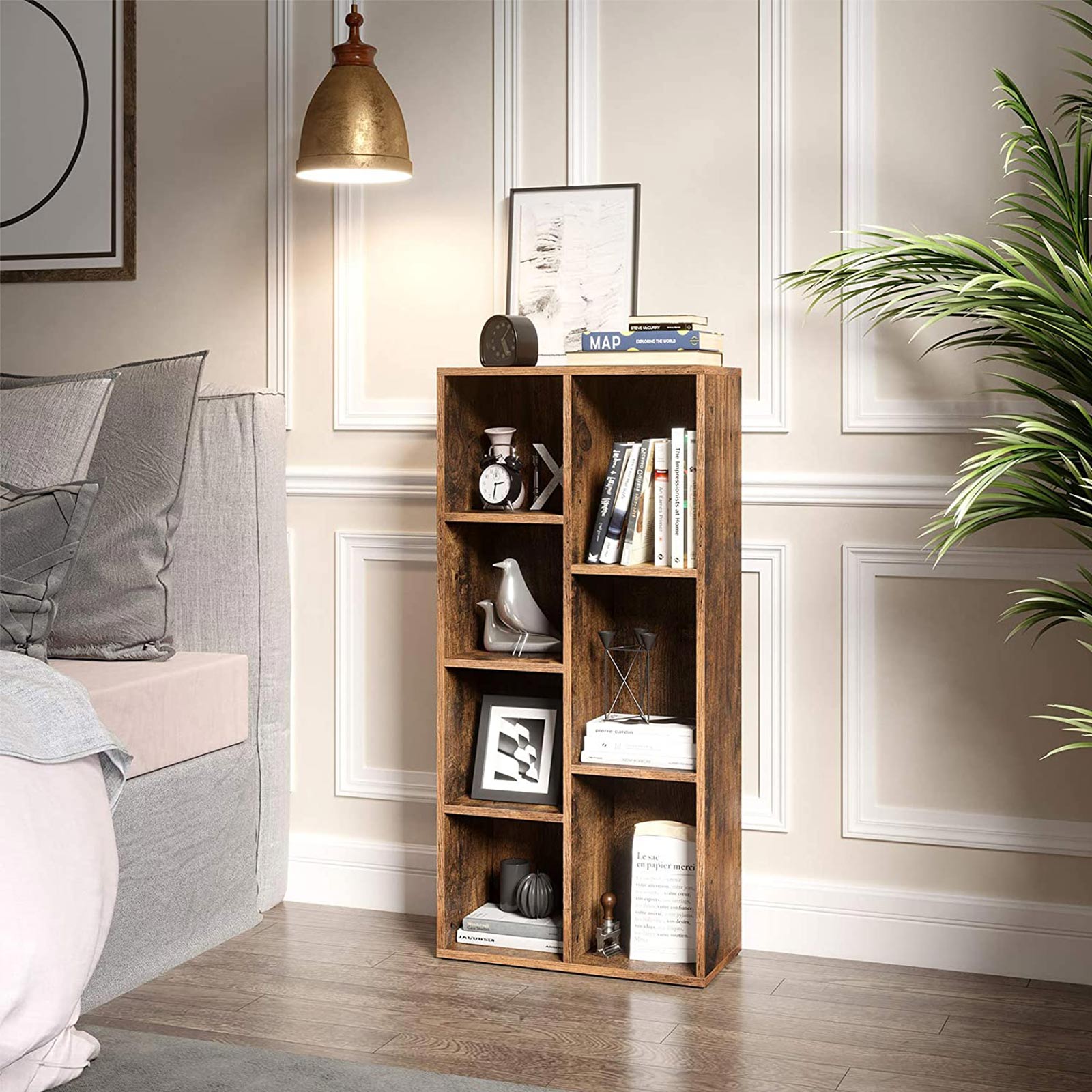Bücherregal - stehend Plankenkast - Wohnzimmerschrank - Vintage Brown