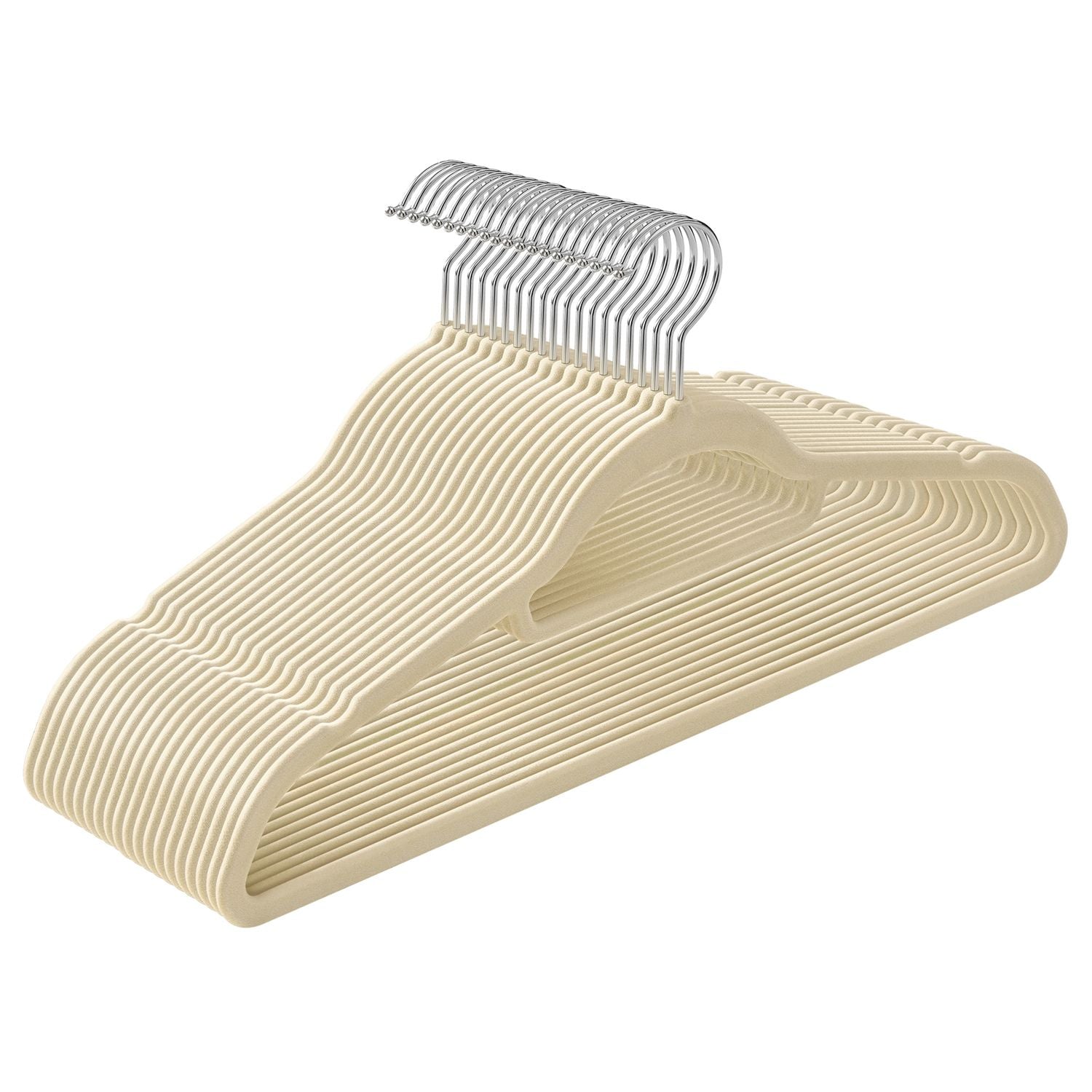Bekleidungsbügel - Samt - Set von 20 - 0,6 cm dick - Weiß