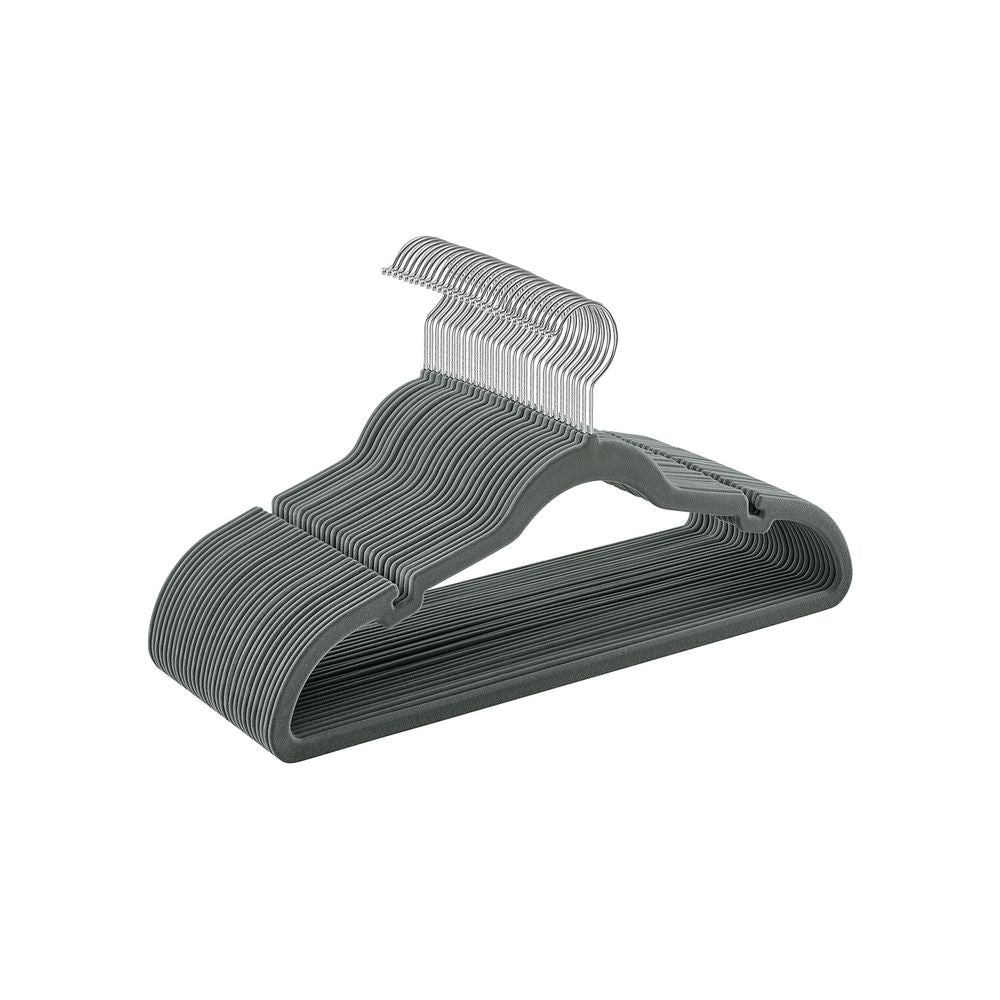 Bekleidungsbügel - Samtkleiderbügel - Set von 30 Teilen - Anti -Slip - rotierender Haken - Grau