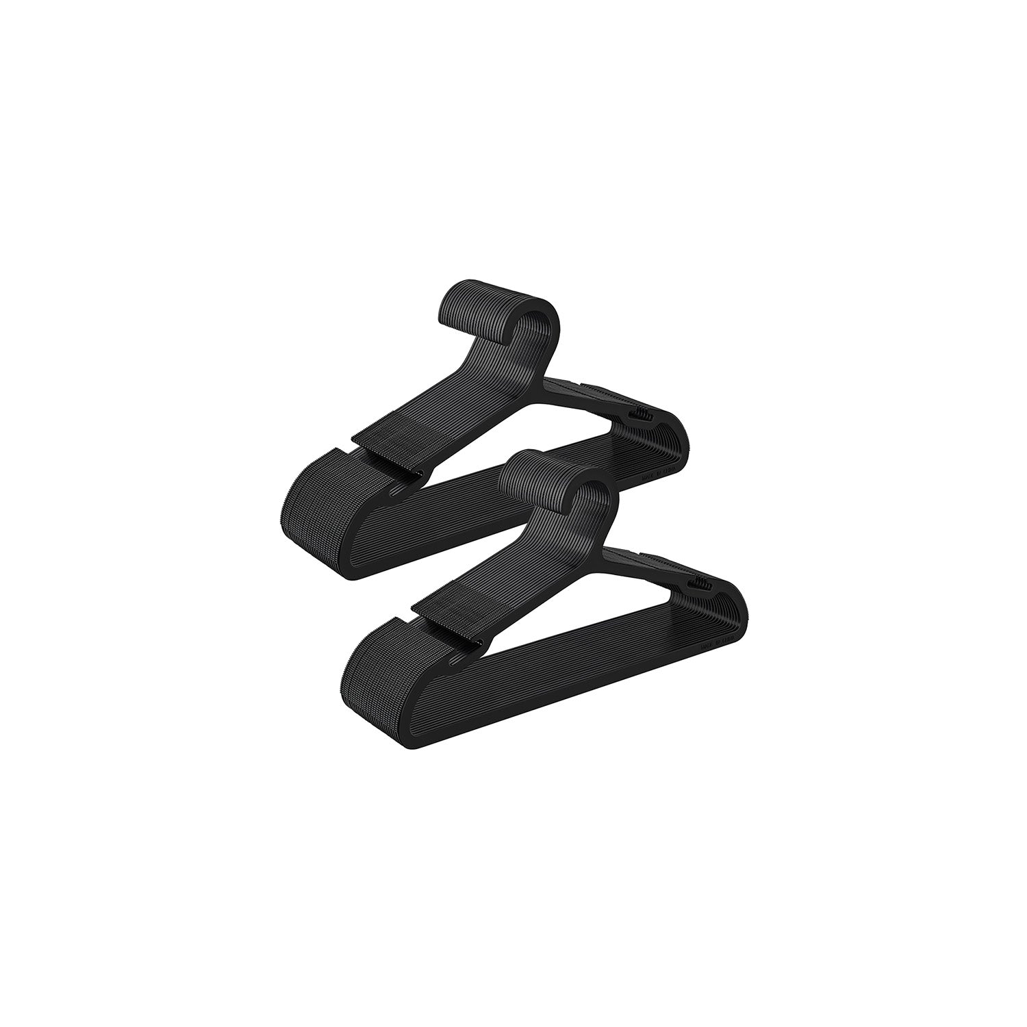 Kleidungsbügel Plastik -Set von 50 41,7 cm breitem Tintenschwarz