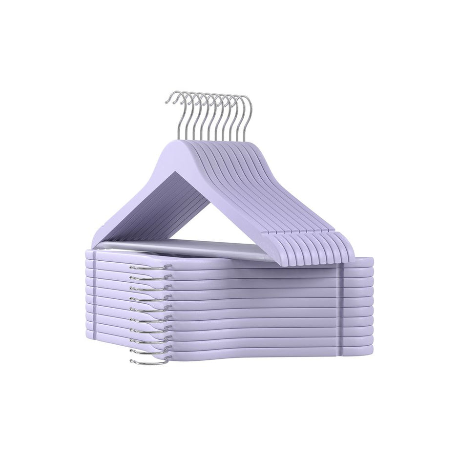 Hölzerne Kleidungsbügel - Set von 10 - Massivholz - Weiß