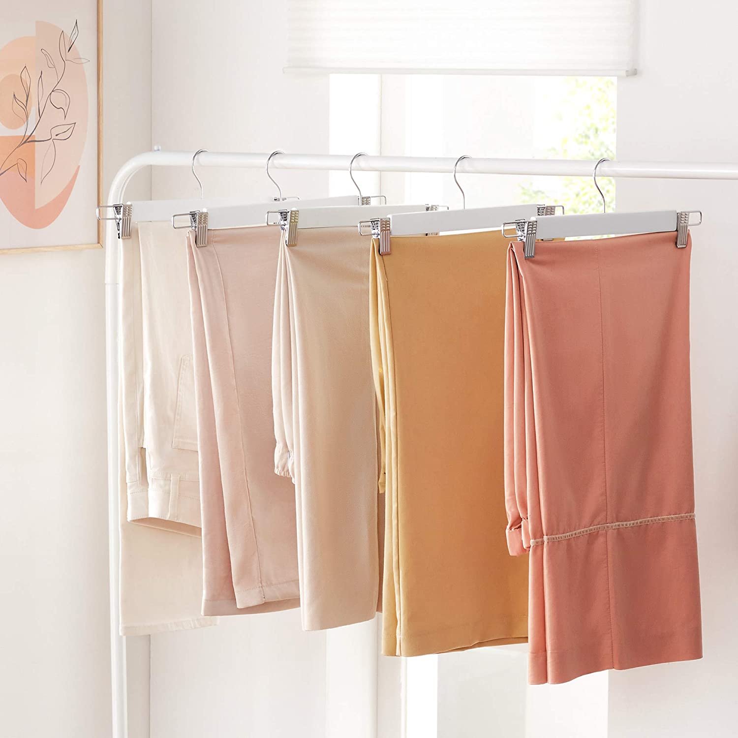 Hosenbügel - Set von 8 - mit Clips - Weiß