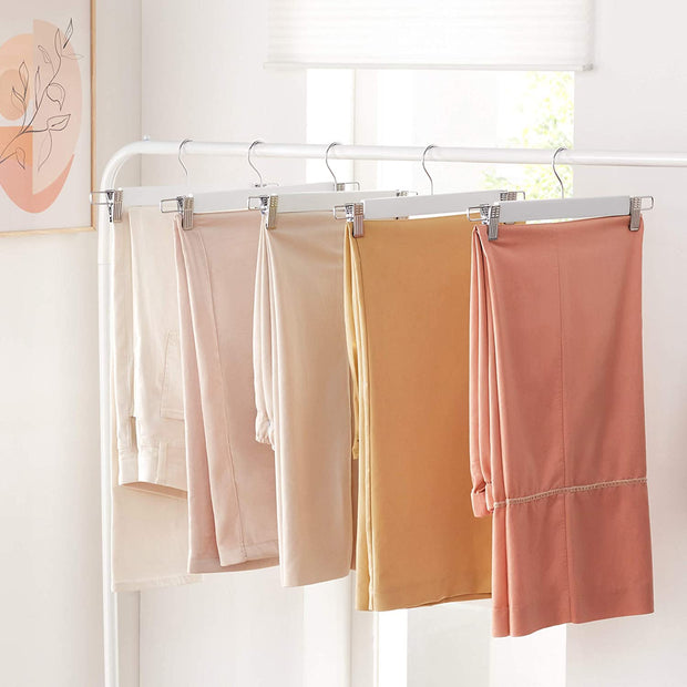 Hosenbügel - Set von 8 - mit Clips - Weiß