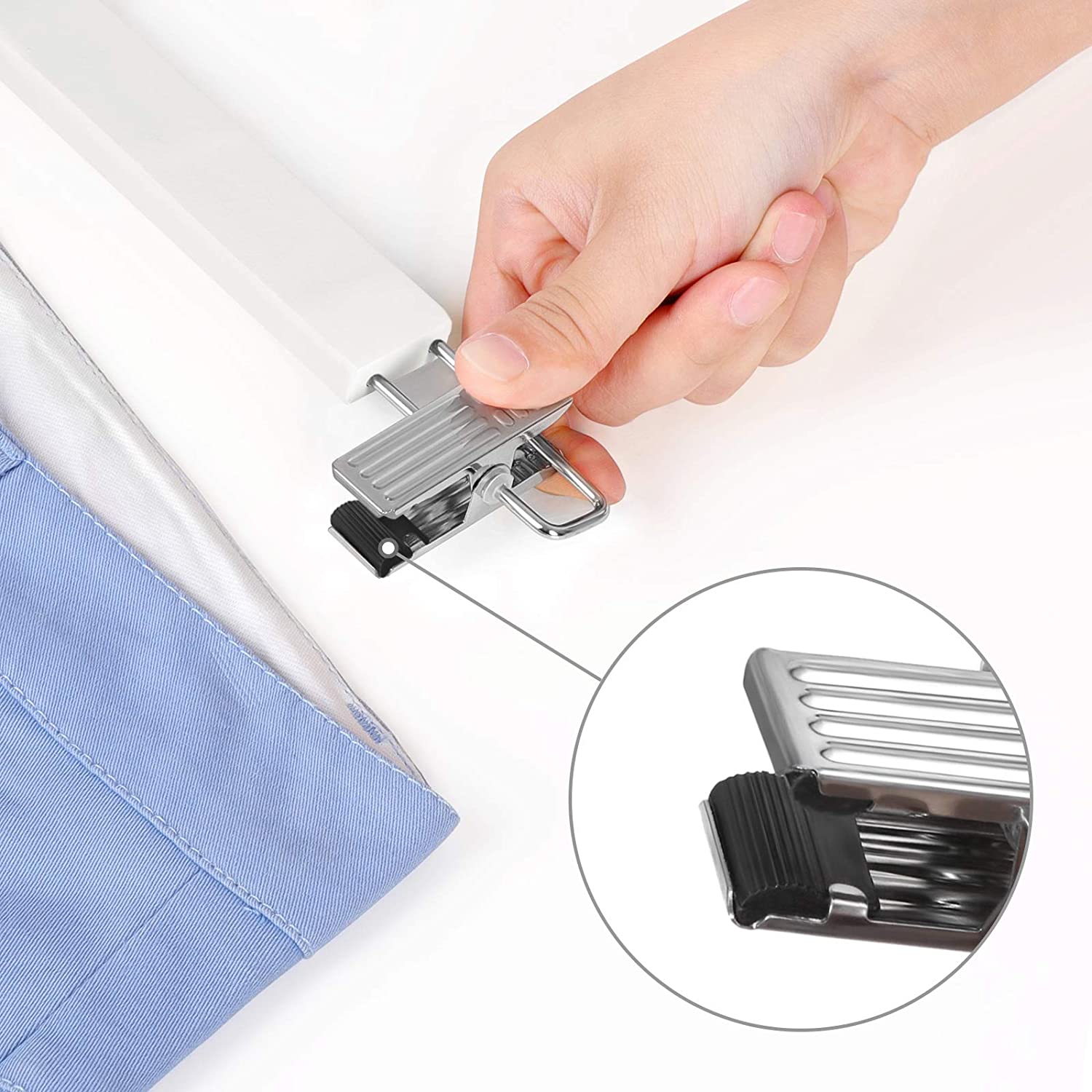 Hosenbügel - Set von 8 - mit Clips - Weiß