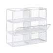 Schuhkartons - Set von 6 - Stapelbare Speicherboxen - 46,36 x 28 x 22 cm - transparent