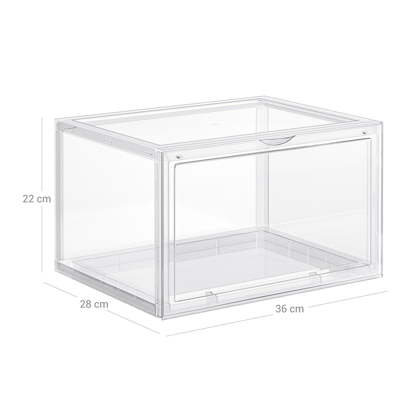 Schuhkartons - Set von 6 - Stapelbare Speicherboxen - 46,36 x 28 x 22 cm - transparent