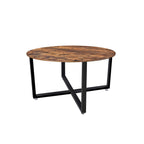 Couchtisch - Banktisch - Runde - Stahlrahmen - Brown