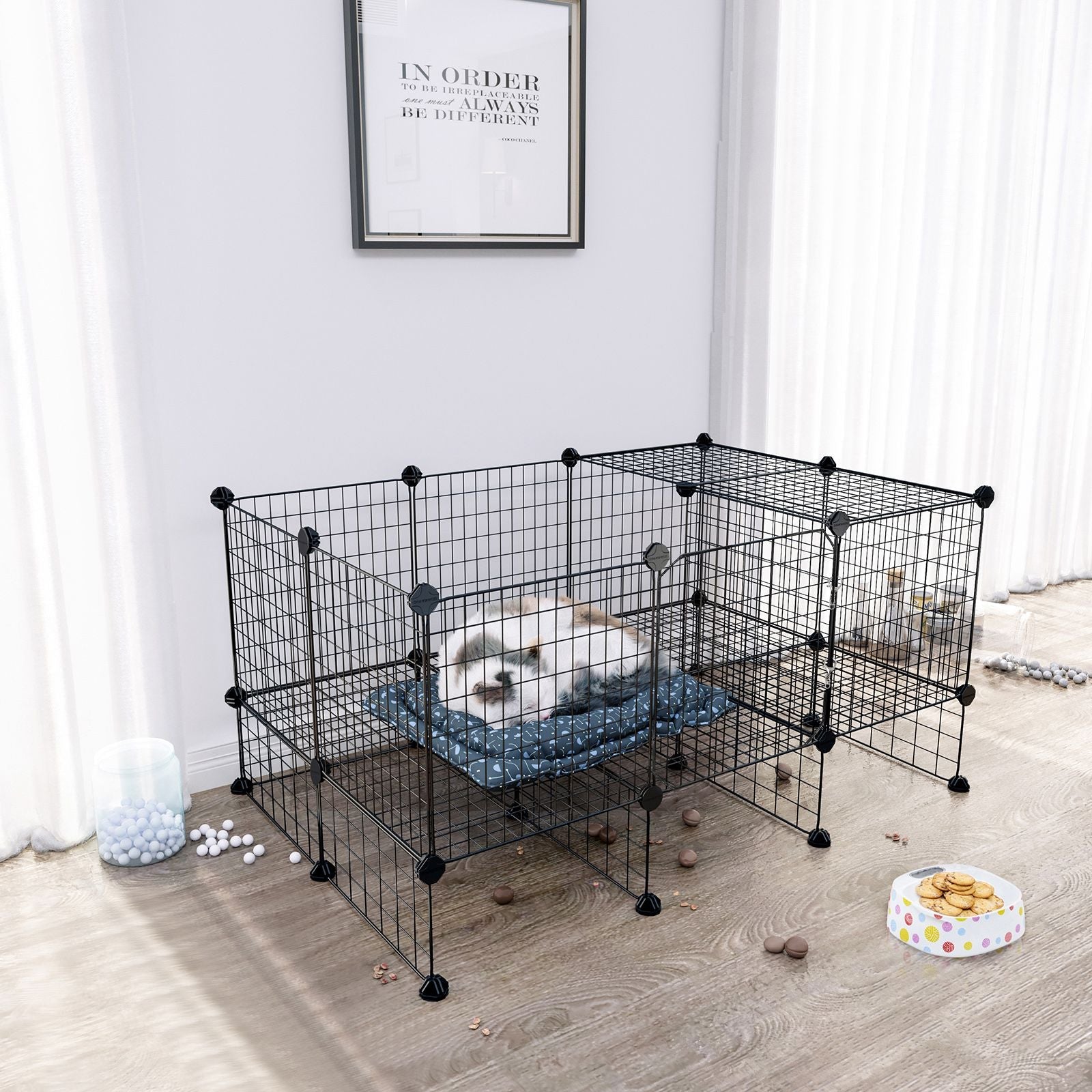 Hundekäfig - Haustierkäfig für Haustier - Schwarz