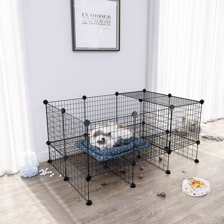 Hundekäfig - Haustierkäfig für Haustier - Schwarz