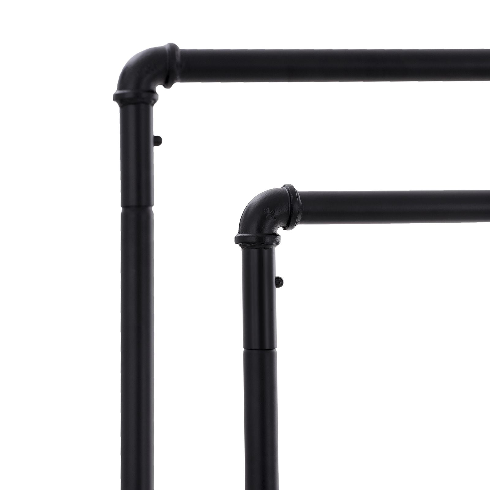 Kleidungsständer - Schwermetallstandard auf Rädern - bis zu 110 kg Ladungskapazität - Schwarz