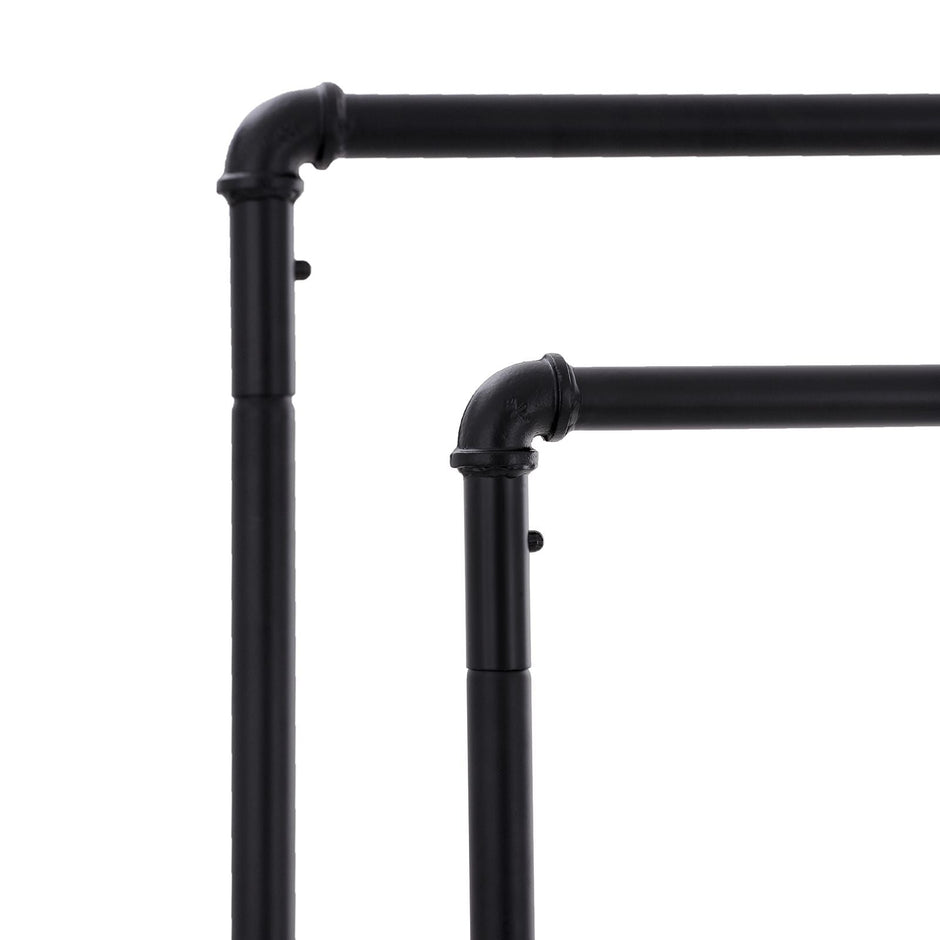 Kleidungsständer - Schwermetallstandard auf Rädern - bis zu 110 kg Ladungskapazität - Schwarz